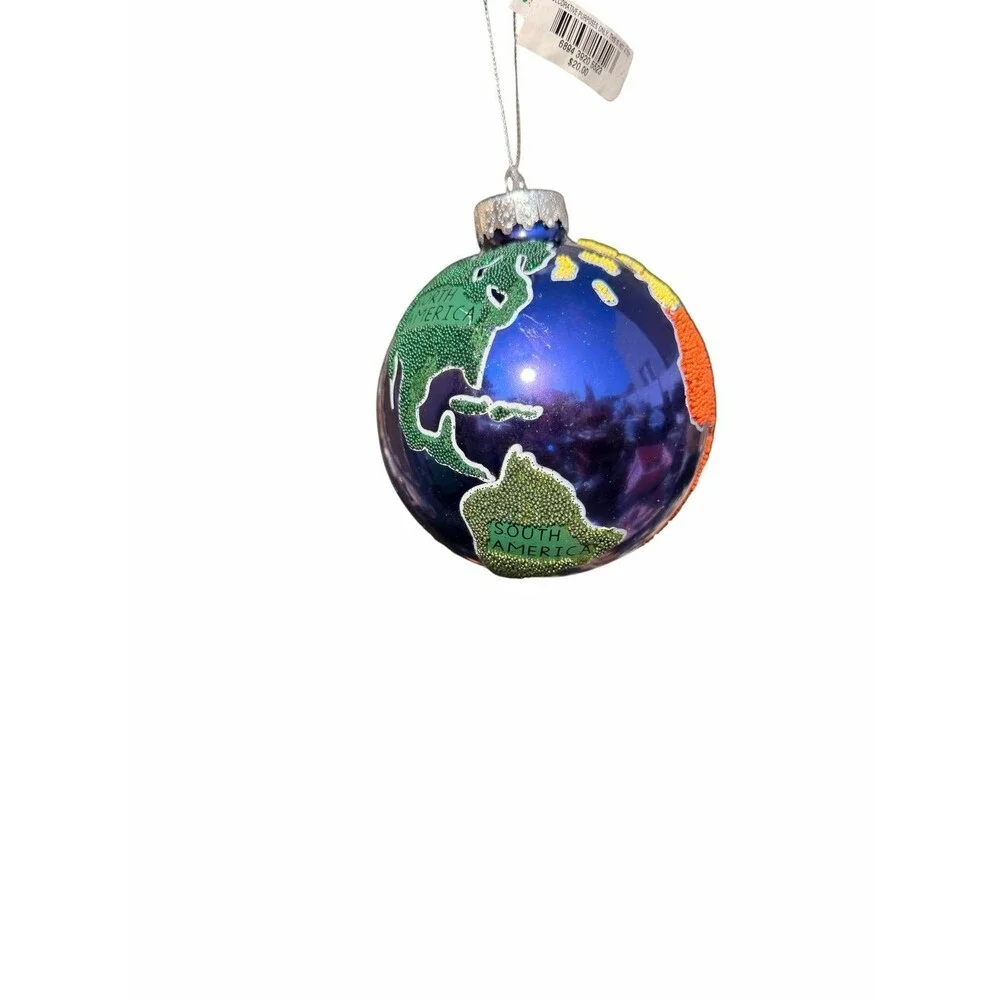 Holiday Lane World Traveler Color Beaded Globe Christmas Ornament
